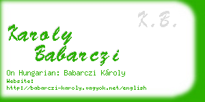 karoly babarczi business card